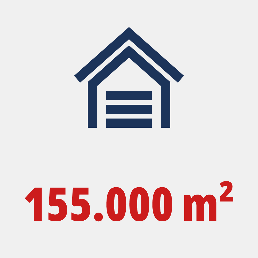 155 000 m² de surface de stockage